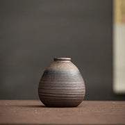 Vintage Rustic Ceramic Flower Vase for Zen Decor