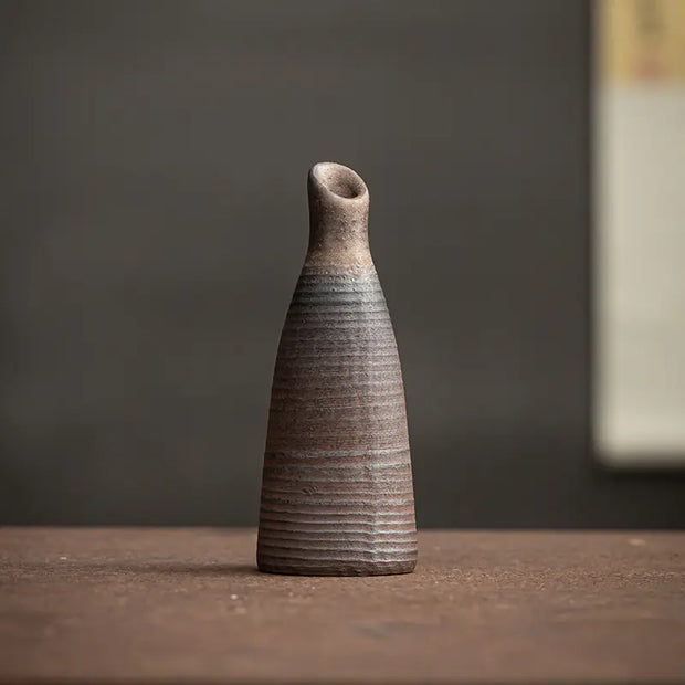 Vintage Rustic Ceramic Flower Vase for Zen Decor