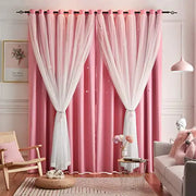 Loyala Star Curtains Blackout Curtains for Bedroom Double Layer Curtains Nursery Curtains Cute Curtains Kids Curtains for Girls Curtains 108 Inches Long Set of 2 Pink Curtains 52 X 108 Inches