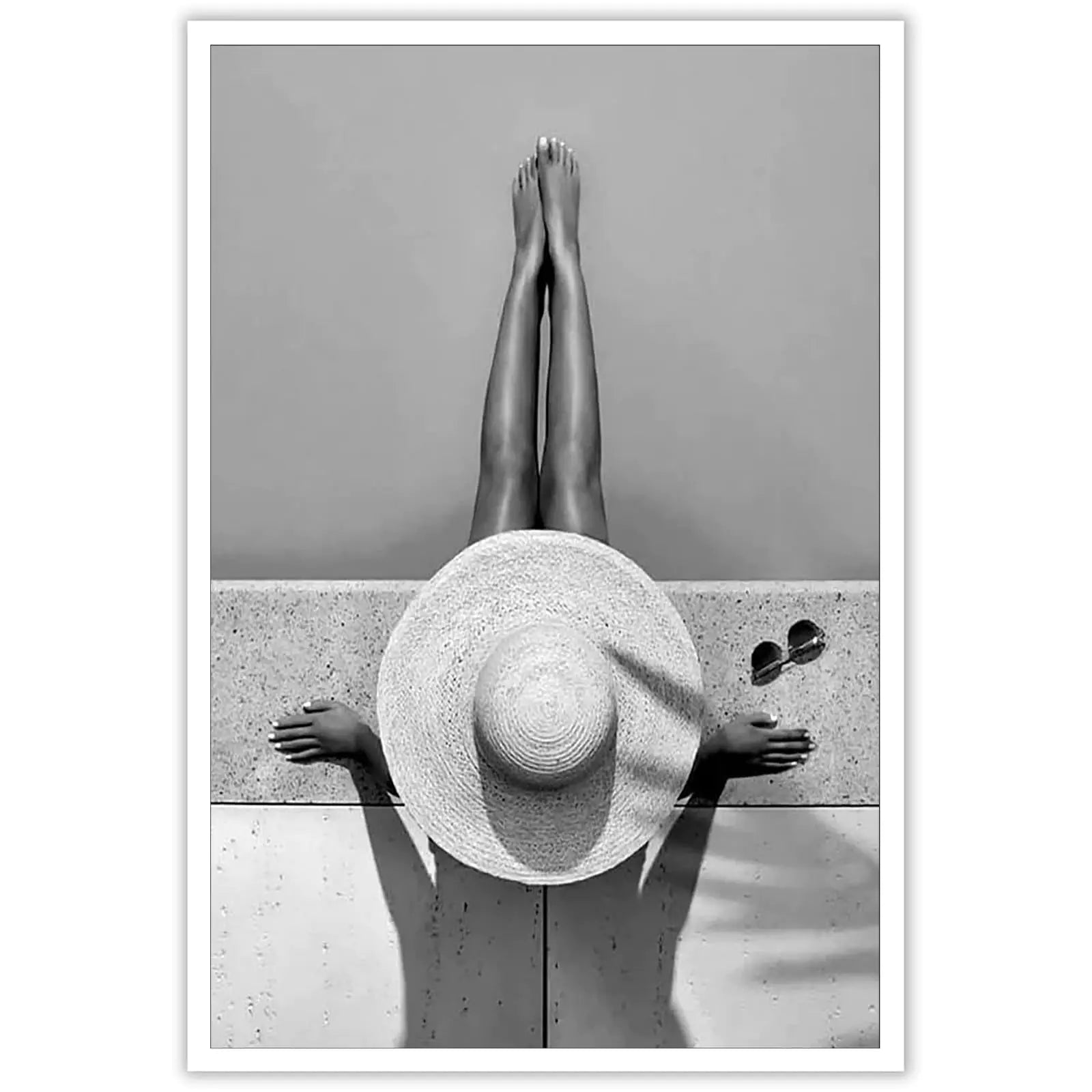 Woman In Swimming Pool Wall Art Poster Trendy Black And White Photography Canvas Wall Art Feminist Room Aesthetic Prints Painting For Teen Girlroom Bathroom Pool House Wall Decor 16x24in Unframed