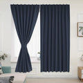 Muamar 2pcs Portable Curtains Without Rod Curtains for Rental HouseTemporary Curtains Room Darkening Curtains Privacy Drapes for Living RoomNavy Blue 52" W X 96" L